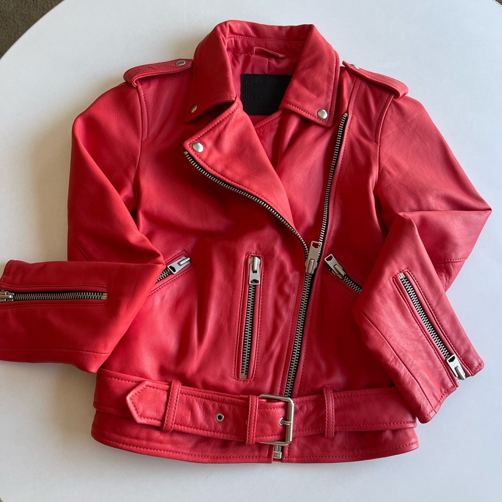 Women's Red Leather Jacket